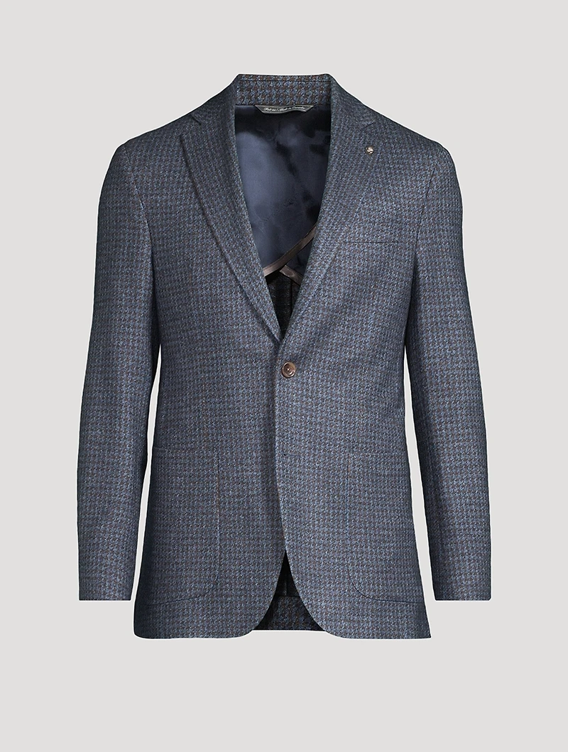Hartford Houndstooth Silk and Cashmere Jacket