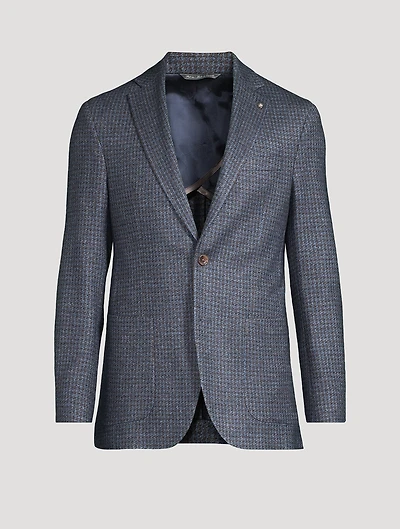 Hartford Houndstooth Silk and Cashmere Jacket