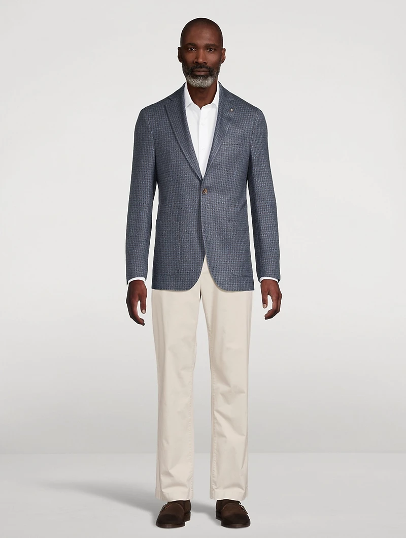 Hartford Houndstooth Silk and Cashmere Jacket