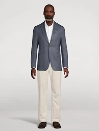 Hartford Houndstooth Silk and Cashmere Jacket