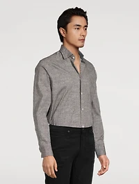 Irvine Stretch Cotton Shirt Geometric Print