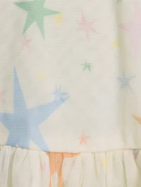 Long-Sleeve Tulle Dress Star Print
