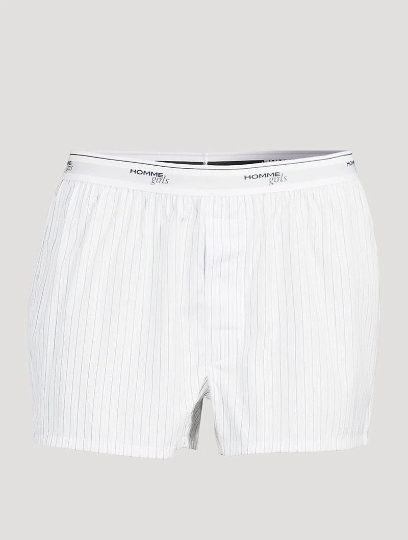 Cotton Boxer Shorts Stripe Print