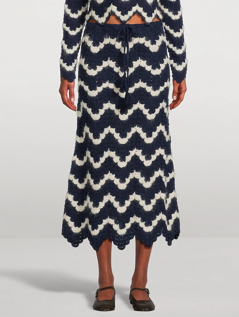 Safi Alpaca Crochet Midi Skirt