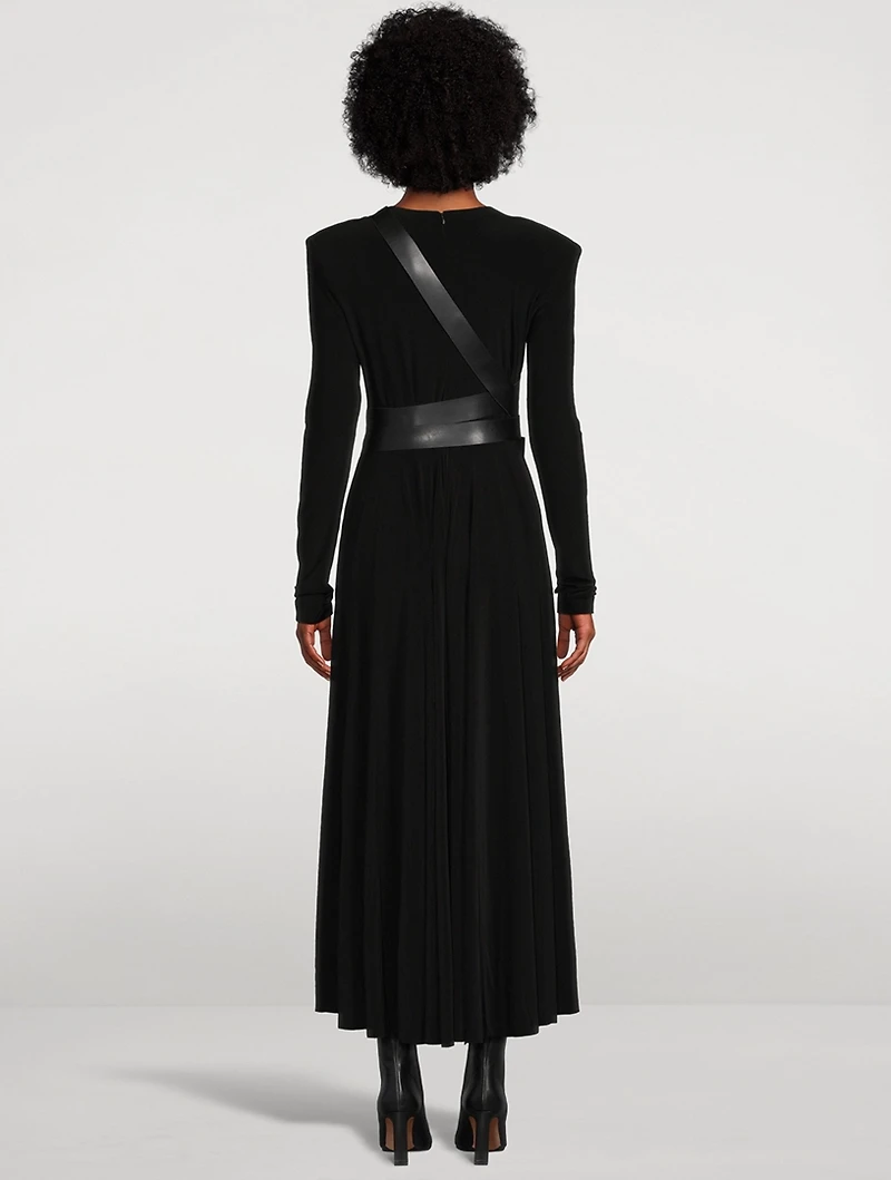 Belted Jersey Maxi Dress