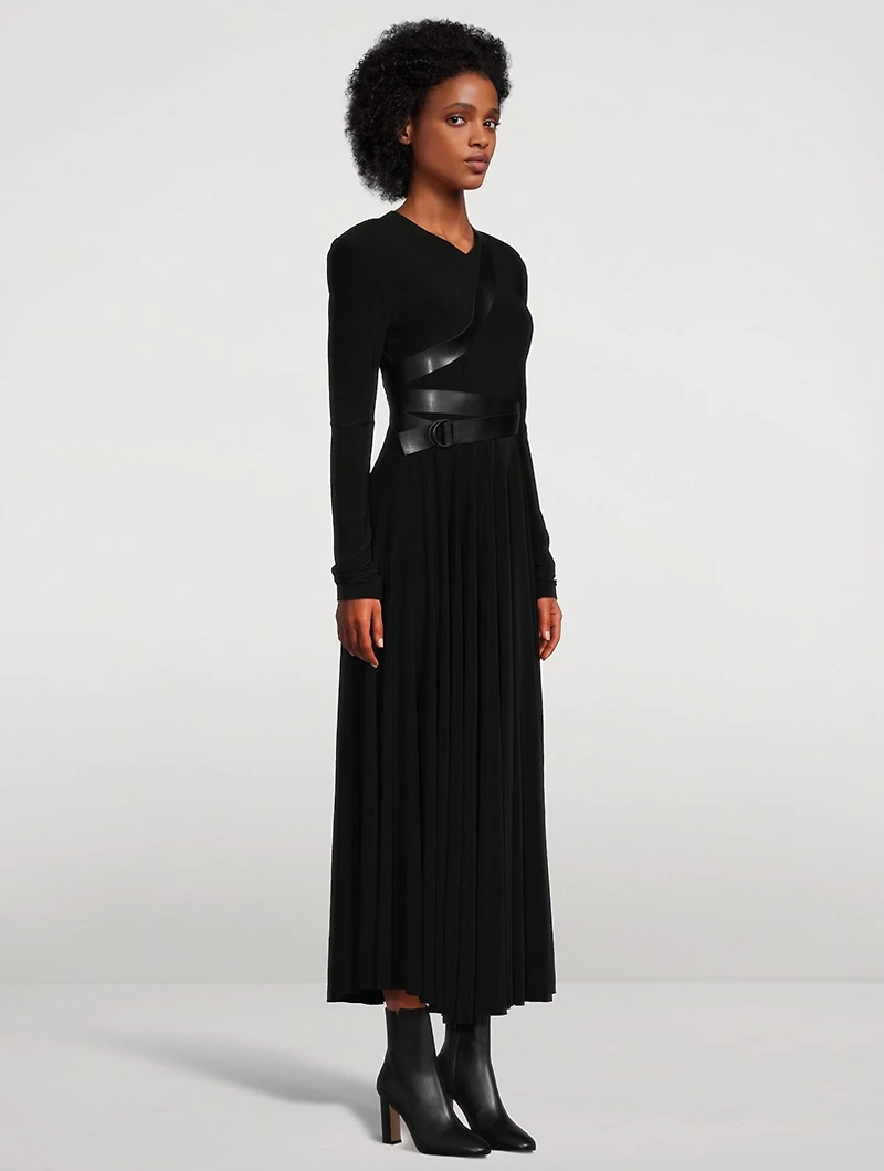 Belted Jersey Maxi Dress