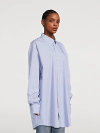 Oversized Oxford Shirt In Stripe Print