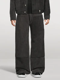 Wide-Leg Denim Carpenter Pants
