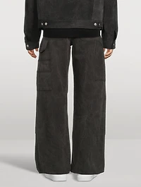 Wide-Leg Denim Carpenter Pants
