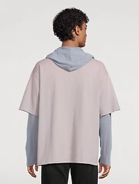 Layered Mesh Hooded T-Shirt