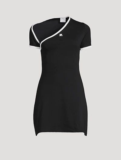 Asymmetric Jersey Mini Dress