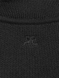 Zipper-Trimmed Mockneck Sweater