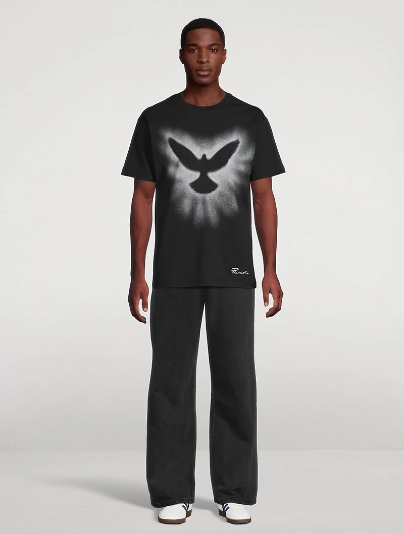 Embroidered Dove Baggy Jeans