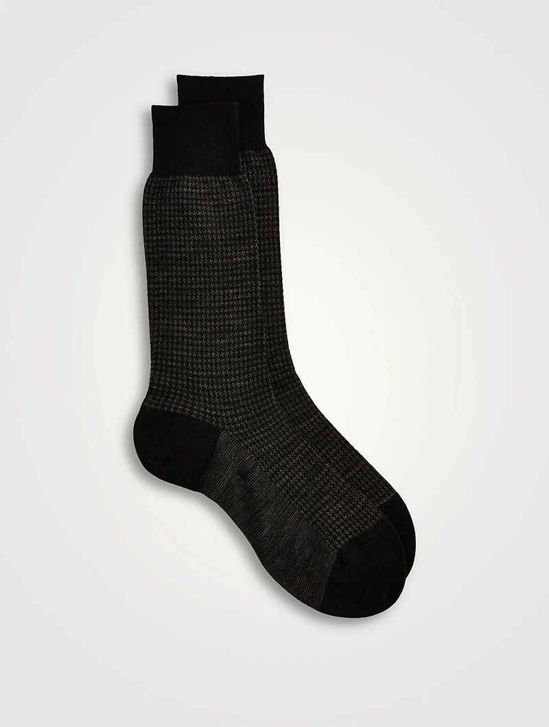 Highbury Merino Wool Houndstooth Socks
