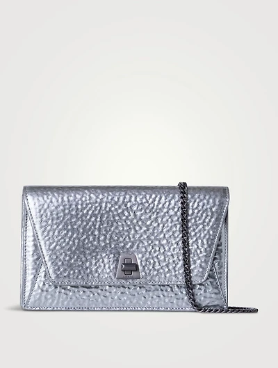 Anouk Envelope Metallic Leather Clutch