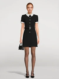 Belted Crêpe Mini Dress