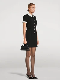 Belted Crêpe Mini Dress