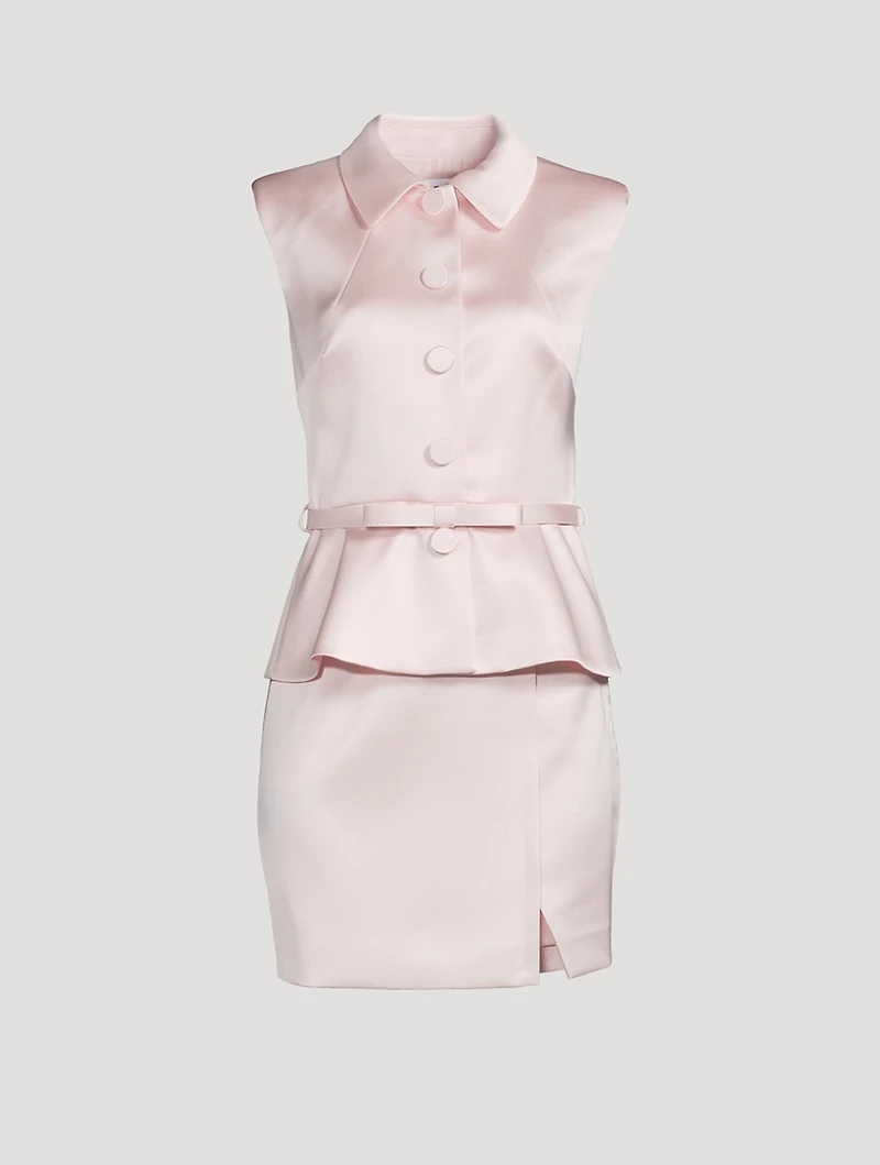 Satin Suiting Mini Dress