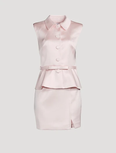 Satin Suiting Mini Dress
