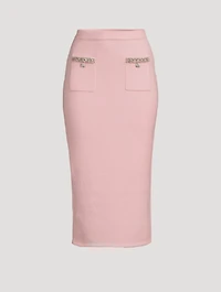 Embellished Knit Pencil Skirt