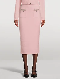 Embellished Knit Pencil Skirt