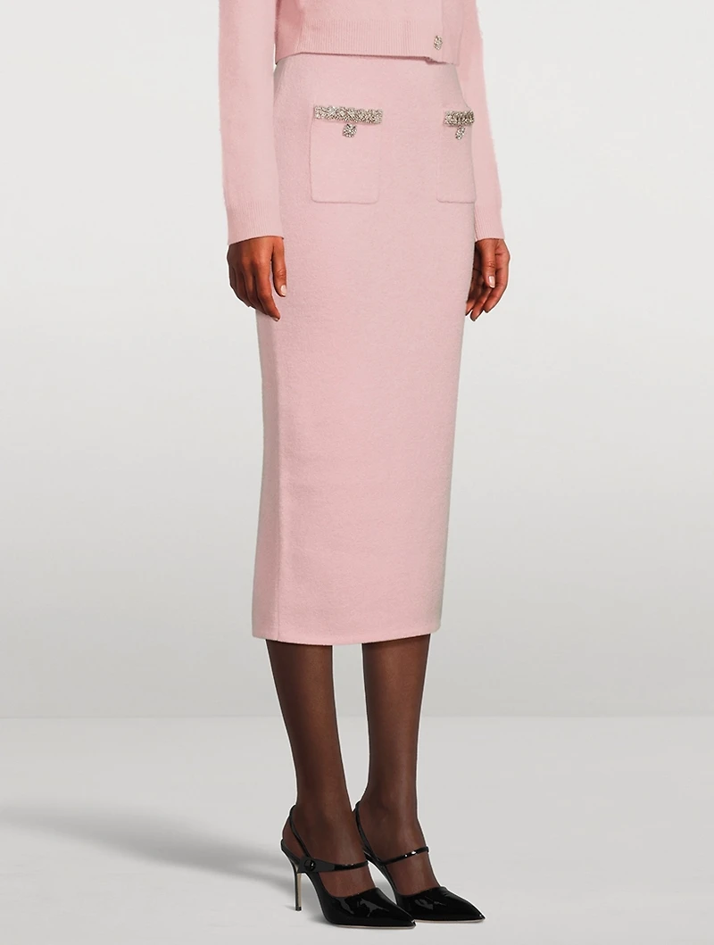 Embellished Knit Pencil Skirt