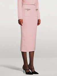 Embellished Knit Pencil Skirt
