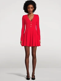 Pointelle Knit Mini Dress