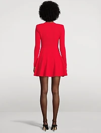 Pointelle Knit Mini Dress
