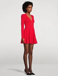 Pointelle Knit Mini Dress