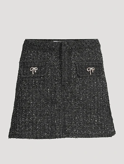 Textured Denim Mini Skirt