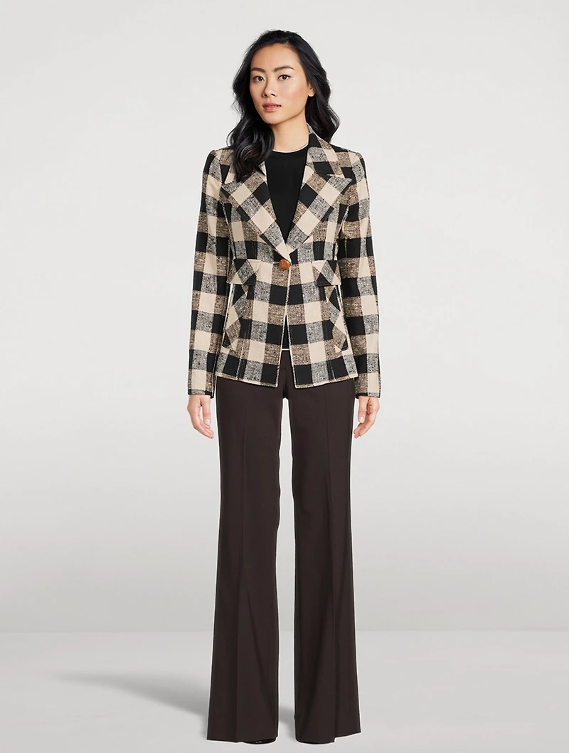 Cut-Away Blazer Check Print