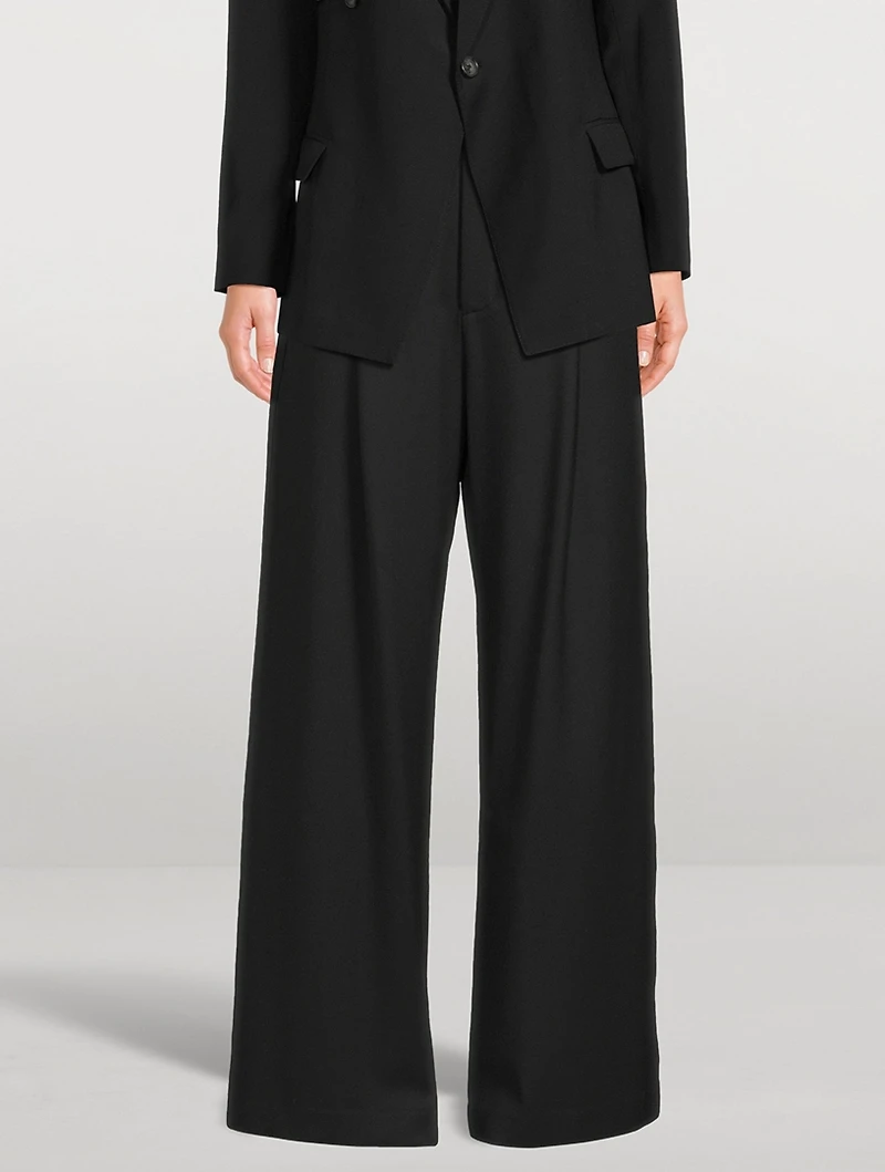 Pleated Wide-Leg Trousers