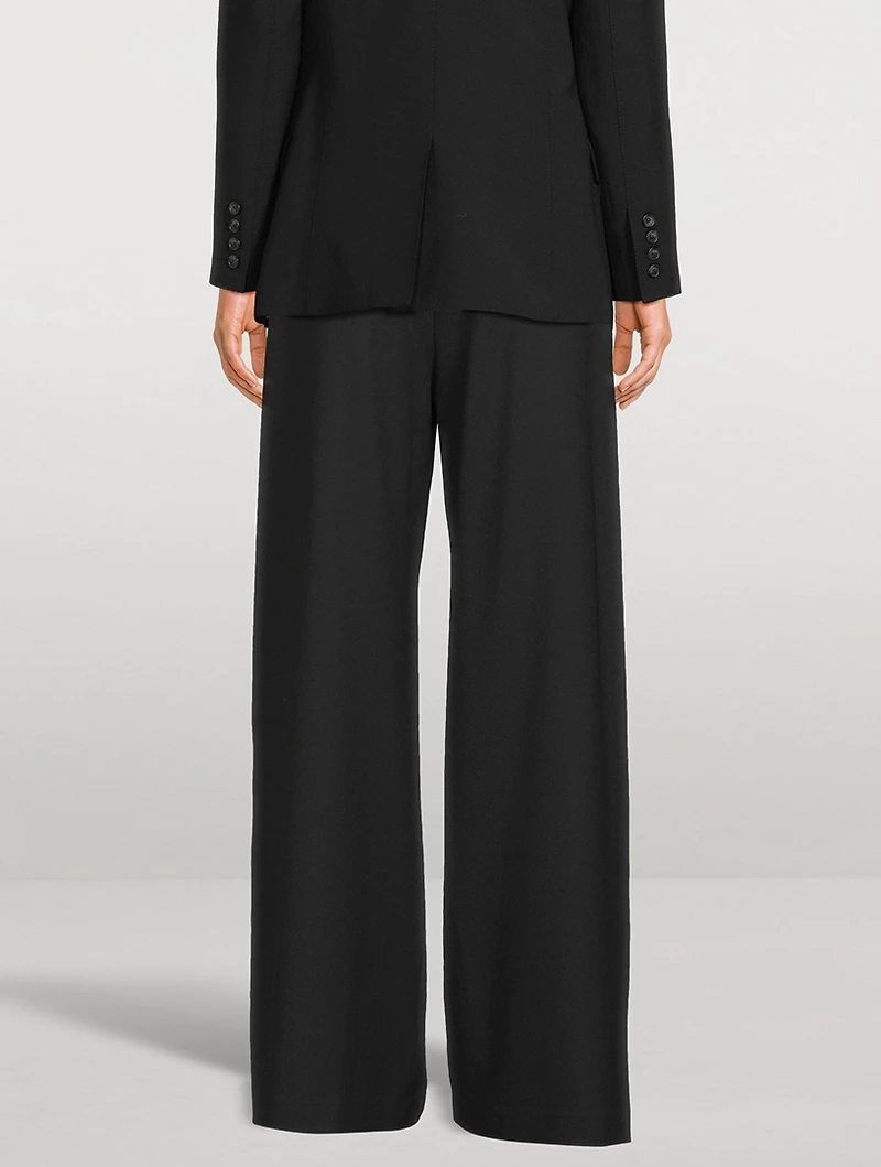 Pleated Wide-Leg Trousers