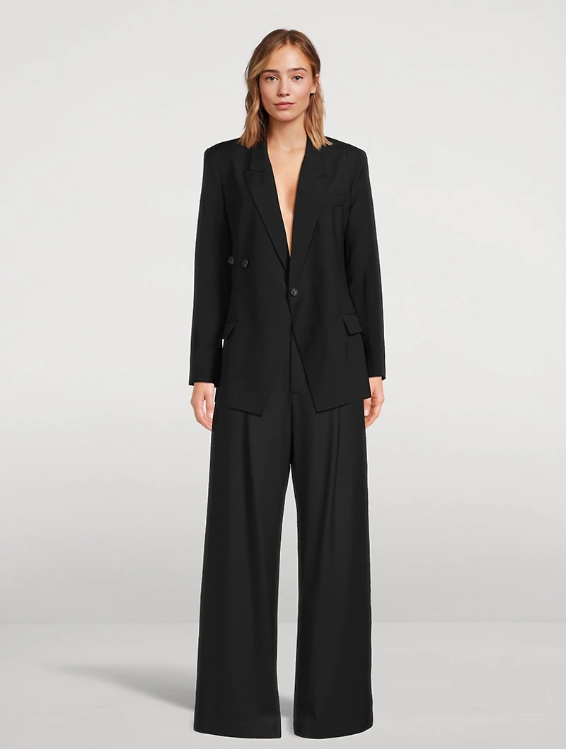 Pleated Wide-Leg Trousers