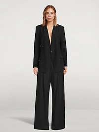Pleated Wide-Leg Trousers