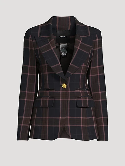 Hutton Blazer Plaid Print