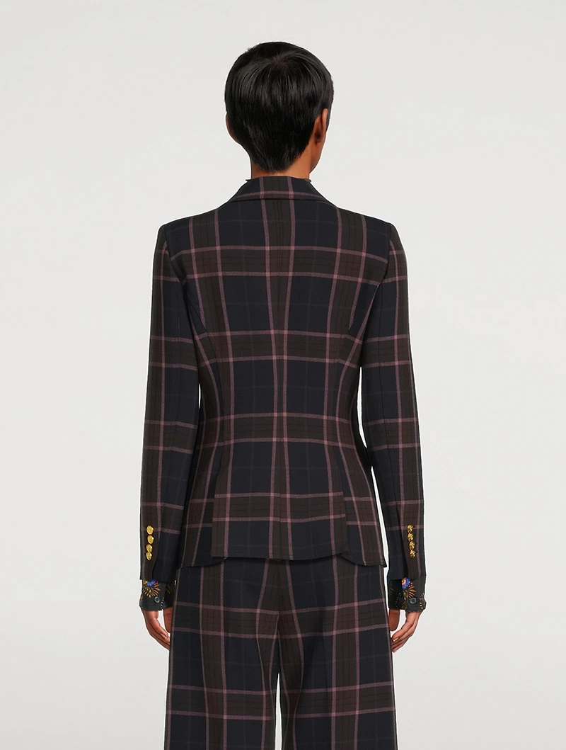 Hutton Blazer Plaid Print