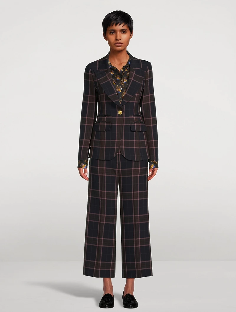 Hutton Blazer Plaid Print