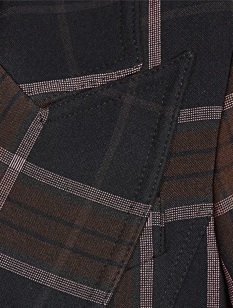 Hutton Blazer Plaid Print