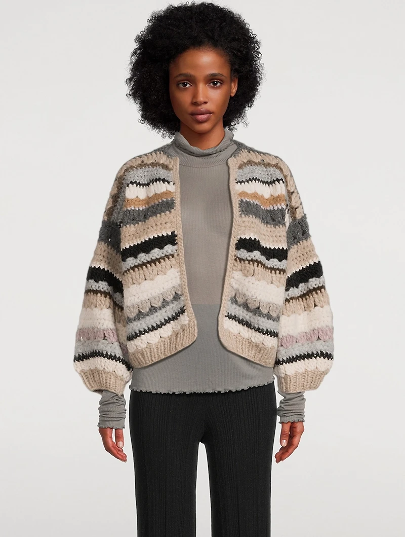Crochet Bomber Cardigan