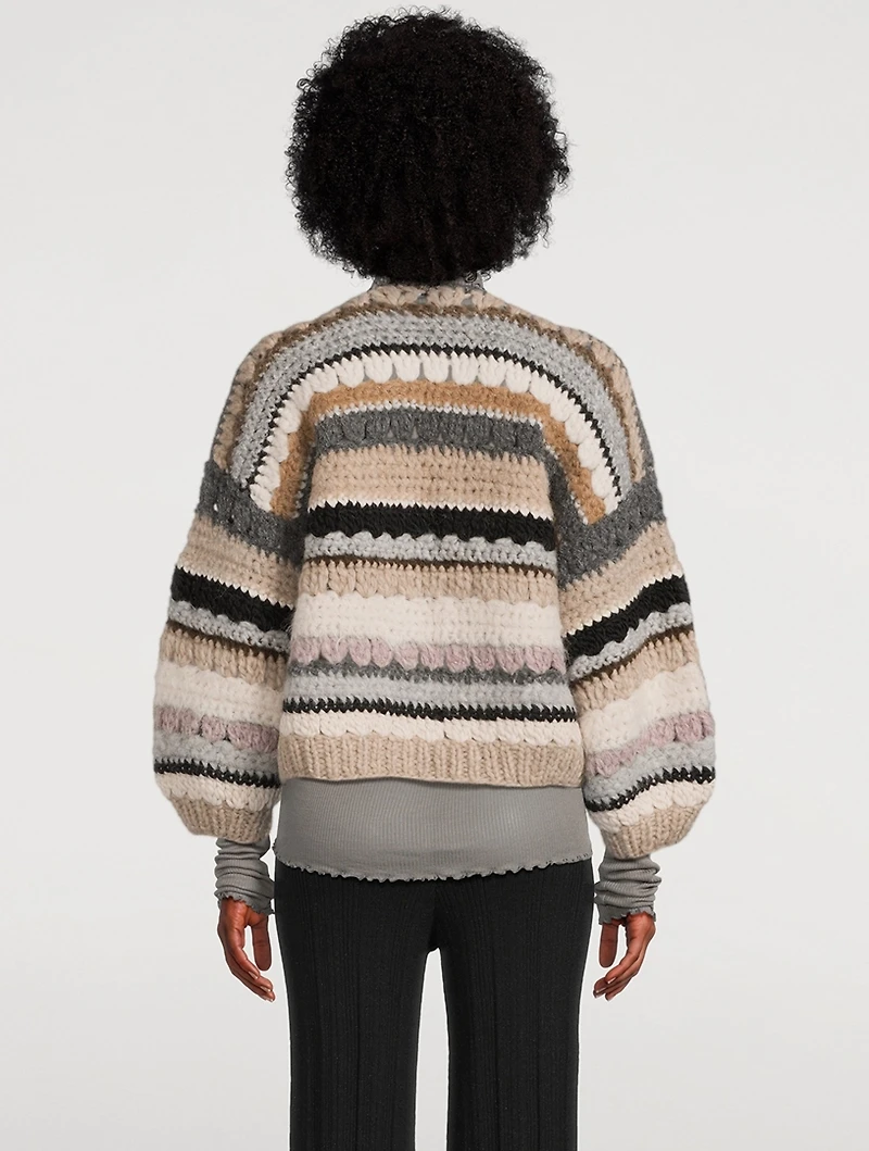 Crochet Bomber Cardigan