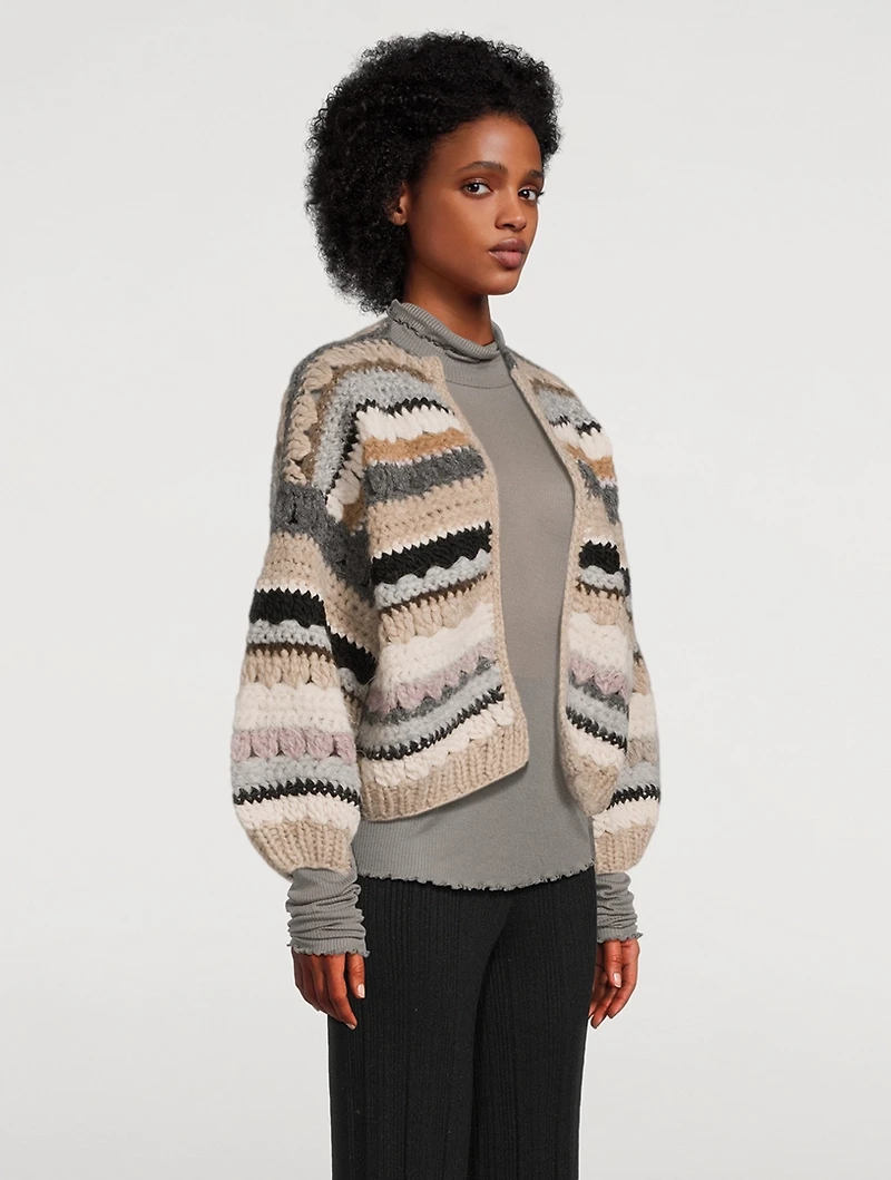 Crochet Bomber Cardigan