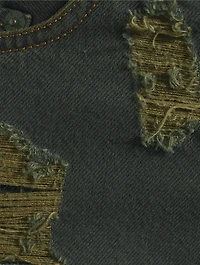 Distressed Denim Mini Skirt