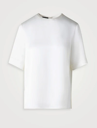 Silk Satin Short-Sleeve Shirt