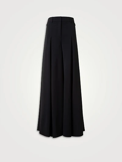 Fiorello Stretch Wool Twill Palazzo Pants