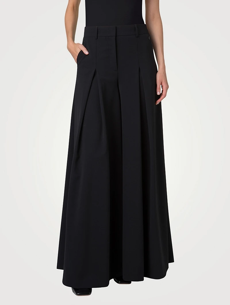 Fiorello Stretch Wool Twill Palazzo Pants