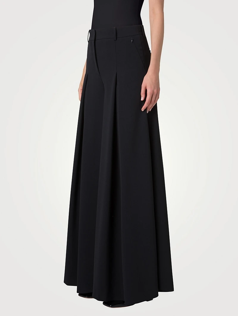 Fiorello Stretch Wool Twill Palazzo Pants
