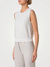 Micro-Sequined Knit Sleeveless Top