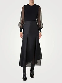 Organza-Sleeve Sweater